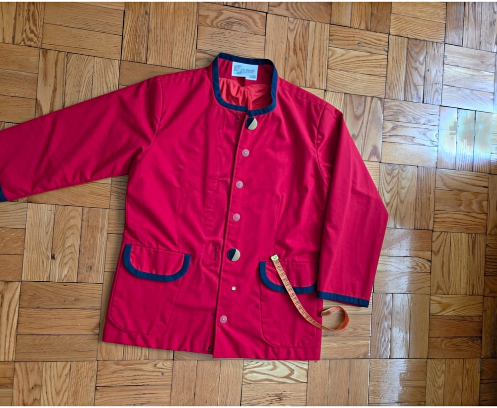 Vintage Oleg Cassini Red Blazer With Sholder Pads No Sz Will Fit S-m